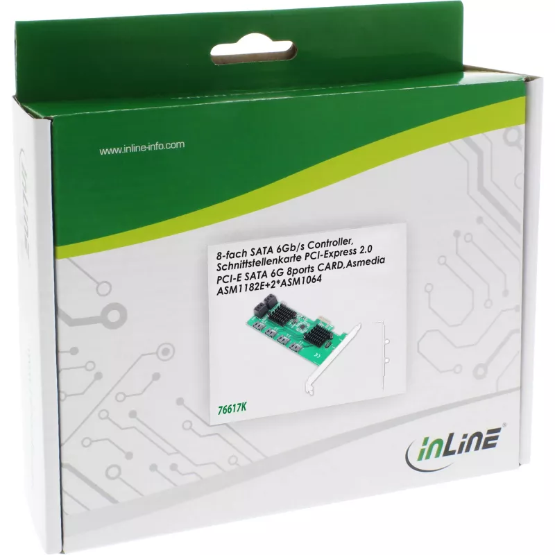 InLine Schnittstellenkarte, 8x SATA 6Gb/s Controller, PCIe 2.0 (PCI Express)