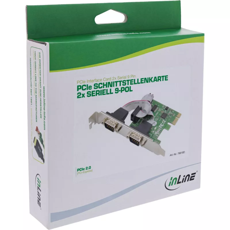 InLine Schnittstellenkarte 2x Seriell 9 Pin PCIe PCI-Express Male