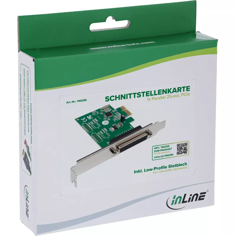 Interner Parallel-Adapter InLine 76625E PCIe Stecker WCH CH382L