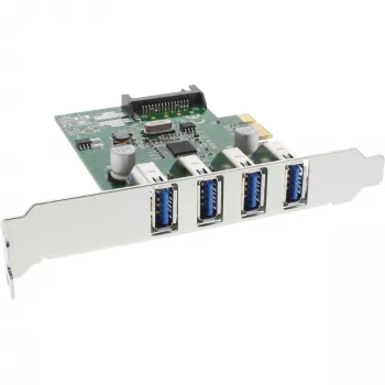 InLine USB 3.0 4 Port Host Controller PCIe inkl. LP Blende und 4 Pin Aux. Strom