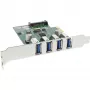 InLine USB 3.0 4 Port Host Controller PCIe inkl. LP Blende und 4 Pin Aux. Strom