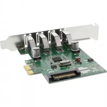 InLine USB 3.0 4 Port Host Controller PCIe inkl. LP Blende und 4 Pin Aux. Strom