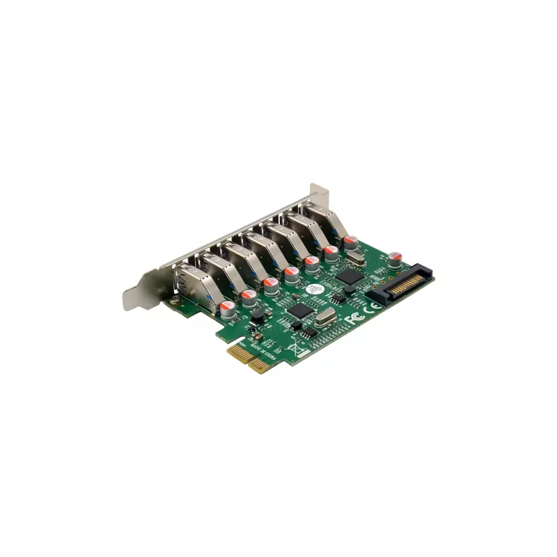 InLine USB-A 3.2 Gen.1 7 Port Host Controller PCIe, SATA-Stromversorgung