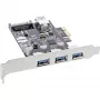 InLine 3+1-Port USB 3.0 Host-Controller, PCIe, mit SATA-Stromanschluss und LP-Blende
