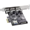 InLine 3+1-Port USB 3.0 Host-Controller, PCIe, mit SATA-Stromanschluss und LP-Blende
