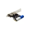 InLine 2+2 Ports USB 3.2 Gen.1 Host Controller, PCIe, mit SATA-Stromversorgung + LP-Blende
