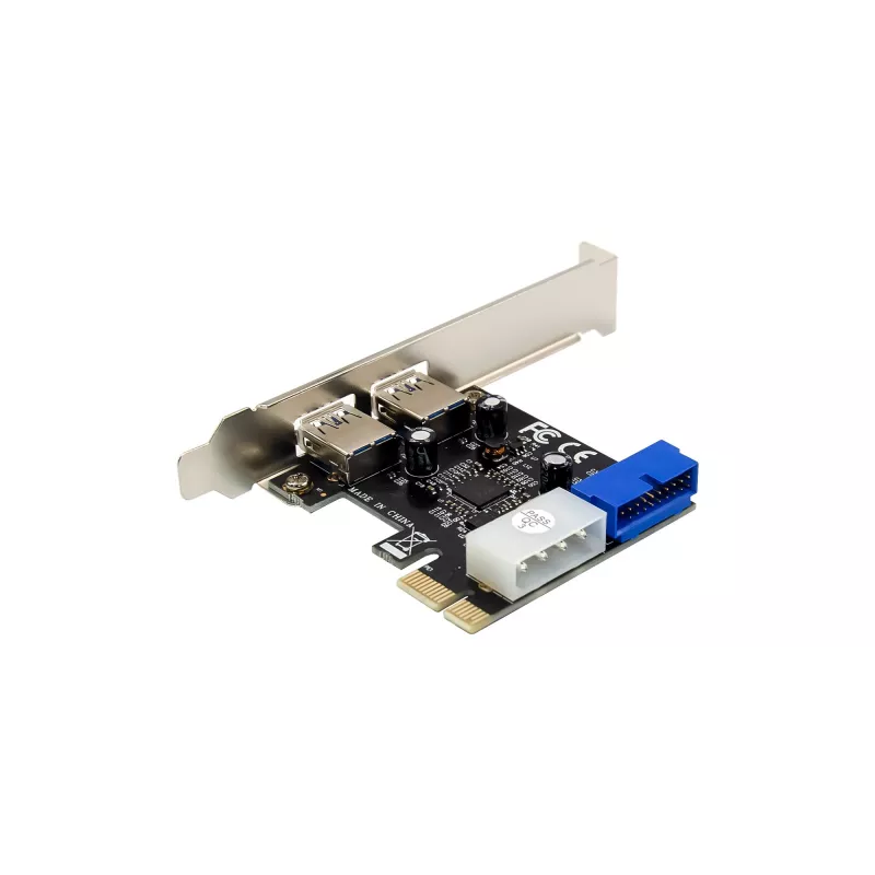 InLine 2+2 Ports USB 3.2 Gen.1 Host Controller, PCIe, mit SATA-Stromversorgung + LP-Blende