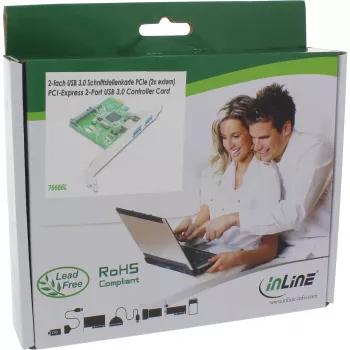 InLine 2-Port USB 3.0 Host-Controllerkarte mit SATA-Hilfsstromanschluss PCIe