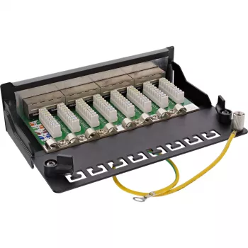InLine Patch Panel Cat.6A Tisch-/Wandmontage 8 Port schwarz RAL9005