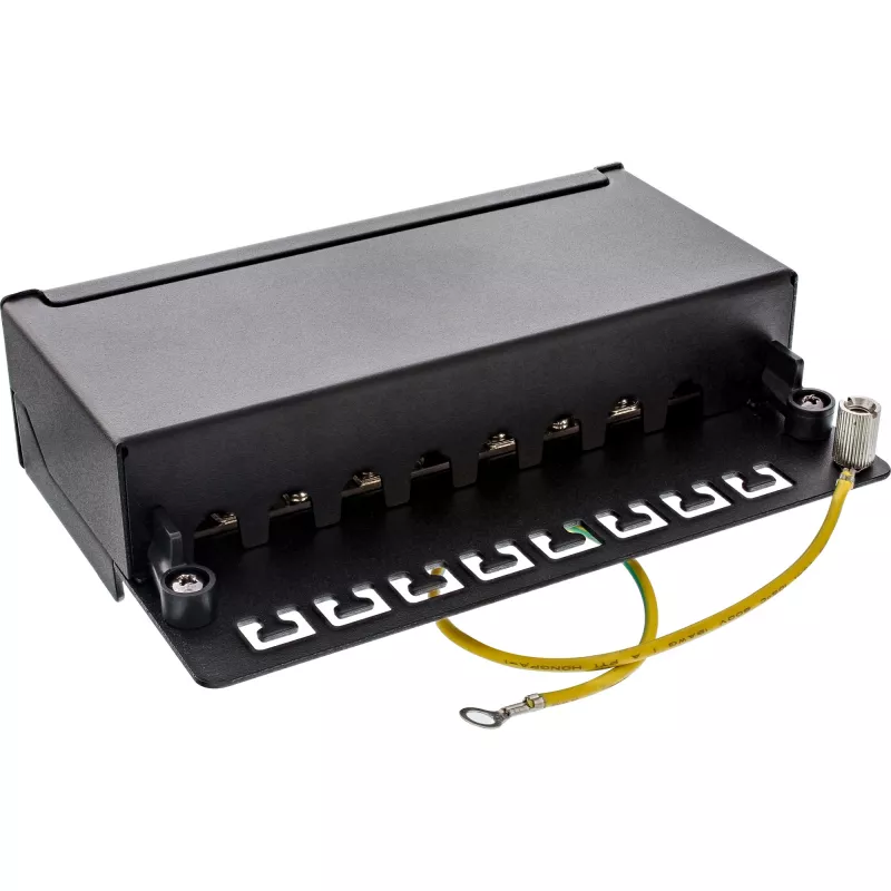 InLine Patch Panel Cat.6A Tisch-/Wandmontage 8 Port schwarz RAL9005