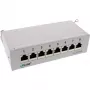 InLine Patchpanel Cat.6A Tisch-/Wandmontage 8 Ports lichtgrau RAL7035