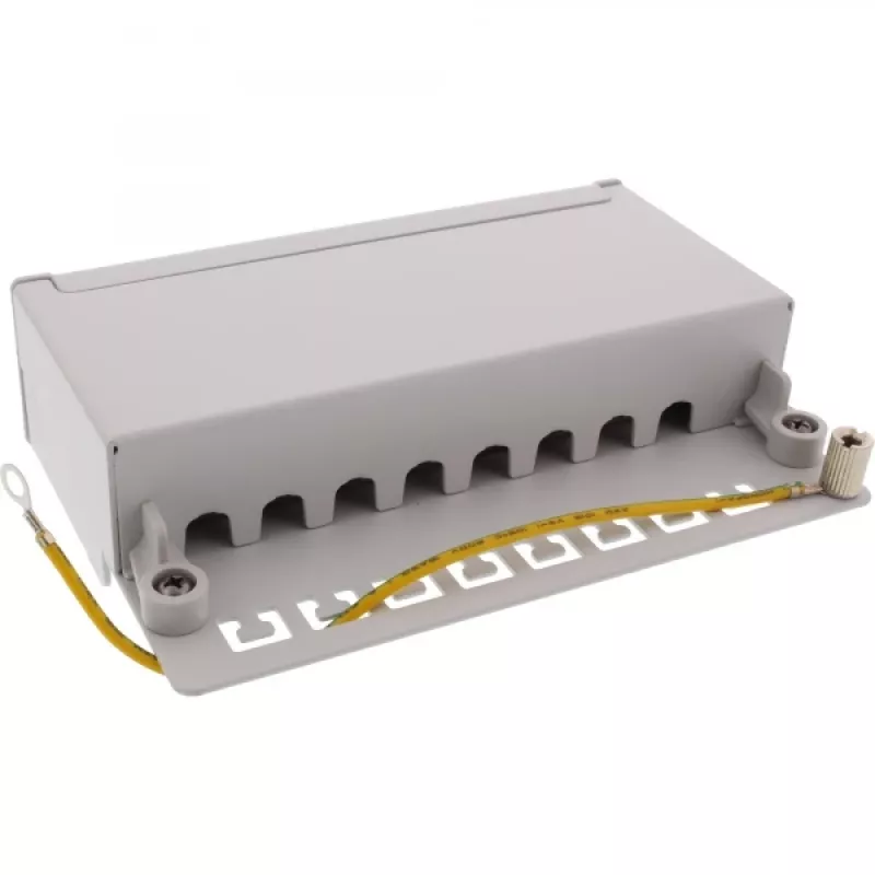 InLine Patchpanel Cat.6A Tisch-/Wandmontage 8 Ports lichtgrau RAL7035