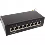InLine Patch Panel Cat.6A Tisch-/Wandmontage 8 Port Schwarz RAL9005