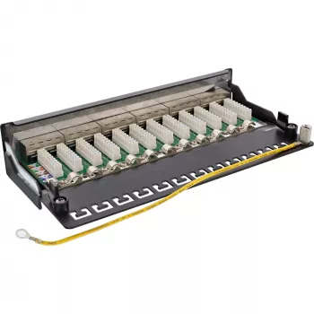 InLine Patch Panel Cat.6A Tisch- / Wandmontage 12 Port schwarz