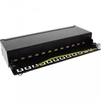 InLine Patch Panel Cat.6A Tisch-/Wandmontage 12 Port schwarz RAL9005