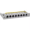 InLine Patchpanel Cat.6A 0,5HE 8-Port, Tisch/Wand/Schiene, grau, Staubschutz