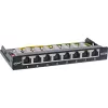 InLine Patch panel Cat.6A 0.5U 8-Port, Tisch/Wand/Schiene, schwarz, Staubschutz