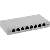 InLine Patchpanel Cat.6A 0,5HE 8-Port, Tisch-/Wandmontage hellgrau RAL7035