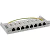 InLine Patchpanel Cat.6A 0,5HE 8-Port, Tisch-/Wandmontage hellgrau RAL7035