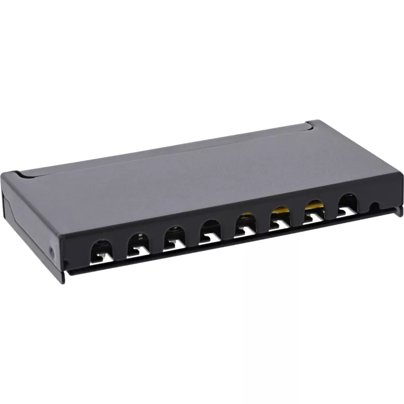InLine Patchpanel Kat.6A 0,5HE 8-Port, Tisch-/Wandmontage schwarz RAL9005