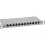 InLine 10 Zoll Patchpanel Cat.6A 0,5HE 12-Port, mit Staubschutz, grau
