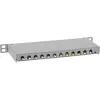 InLine 10 Zoll Patchpanel Cat.6A 0,5HE 12-Port, mit Staubschutz, grau