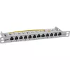 InLine 10 Zoll Patchpanel Cat.6A 0,5HE 12-Port, mit Staubschutz, grau