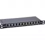 InLine 10 Zoll Patchpanel Cat.6A 0,5HE 12-Port, mit Staubschutz, schwarz