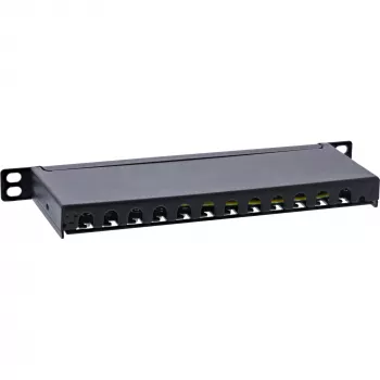 InLine 10 Zoll Patchpanel Cat.6A 0,5HE 12-Port, mit Staubschutz, schwarz