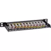 InLine 10 Zoll Patchpanel Cat.6A 0,5HE 12-Port, mit Staubschutz, schwarz