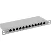 InLine Patchpanel 10 Zoll Cat.6A 0,5HE 12-Port Lichtgrau RAL7035