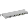 InLine Patchpanel 10 Zoll Cat.6A 0,5HE 12-Port Lichtgrau RAL7035