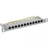 InLine Patchpanel 10 Zoll Cat.6A 0,5HE 12-Port Lichtgrau RAL7035
