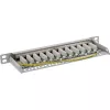 InLine Patchpanel 10 Zoll Cat.6A 0,5HE 12-Port Lichtgrau RAL7035