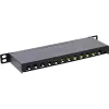 InLine Patchpanel 10 Zoll Cat.6A 0,5HE 12-Port schwarz RAL9005