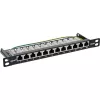 InLine Patchpanel 10 Zoll Cat.6A 0,5HE 12-Port schwarz RAL9005