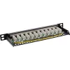 InLine Patchpanel 10 Zoll Cat.6A 0,5HE 12-Port schwarz RAL9005