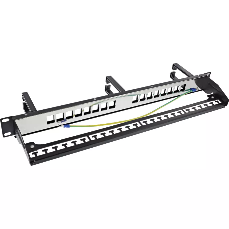 InLine Patchpanel Cat.6A 16-fach 19 Zoll 1U Schwarz