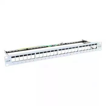 Blank Patch Panel InLine 76824A 19 Zoll Cat.6A 24 Port 1U hellgrau