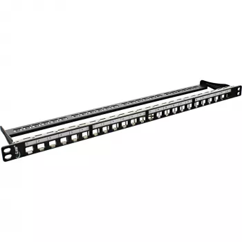 Blind-Patchpanel 19 Zoll InLine 76824C 24 Ports für RJ45-Keystones 0,5 HE schwarz