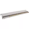InLine Patch Panel 19 Zoll Cat.6A 24 Port 0,5HE Lichtgrau RAL7035