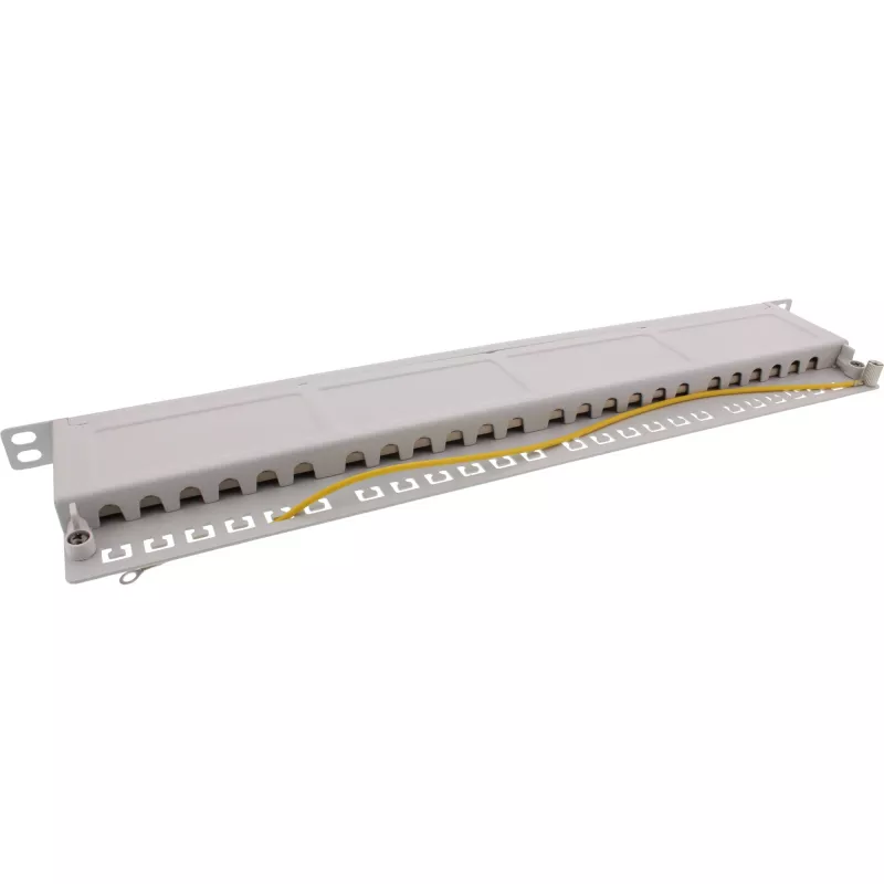 InLine Patch Panel 19 Zoll Cat.6A 24 Port 0,5HE Lichtgrau RAL7035
