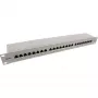 InLine Patch-Panel 19 Zoll Cat.6A 24 Port 1U hellgrau RAL7035