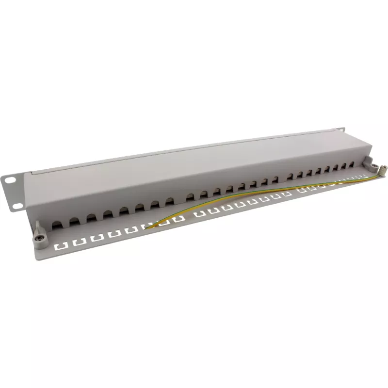 InLine Patch-Panel 19 Zoll Cat.6A 24 Port 1U hellgrau RAL7035