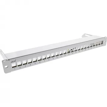 InLine Blank Patch Panel mit Auszug 19 Zoll 24 Port 1U Lichtgrau