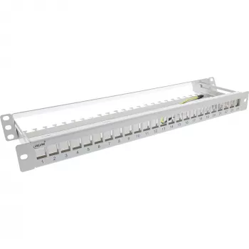 InLine Blank Patch Panel mit Auszug 19 Zoll 24 Port 1U Lichtgrau
