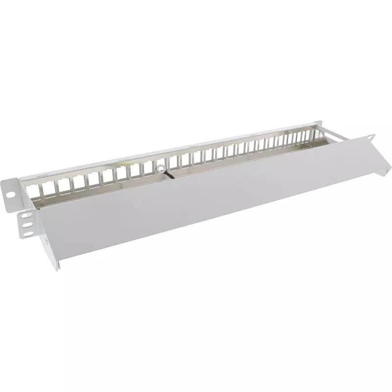 InLine Blank Patch Panel mit Auszug 19 Zoll 24 Port 1U Lichtgrau
