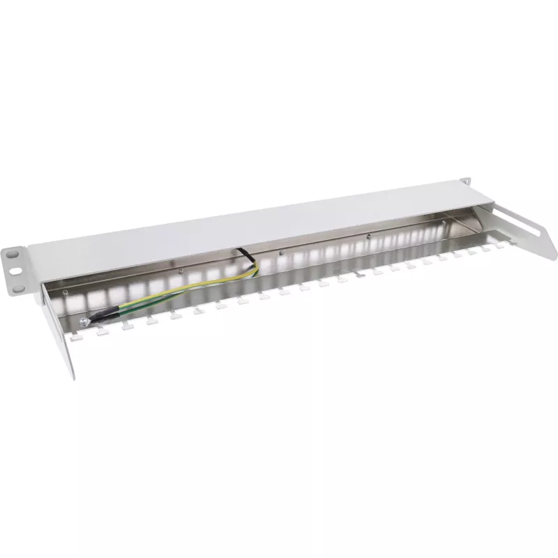 InLine Blank Patch Panel mit Auszug 19 Zoll 24 Port 1U Lichtgrau