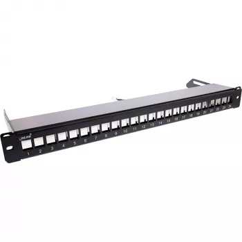 InLine Blank Patch Panel ausziehbar 19 Zoll 24 Port 1U schwarz