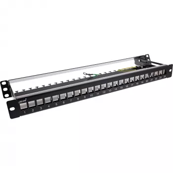 InLine Blank Patch Panel ausziehbar 19 Zoll 24 Port 1U schwarz